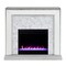 Southern Enterprises 44" Silver and White Color Changing Mirrored Electric Fireplace